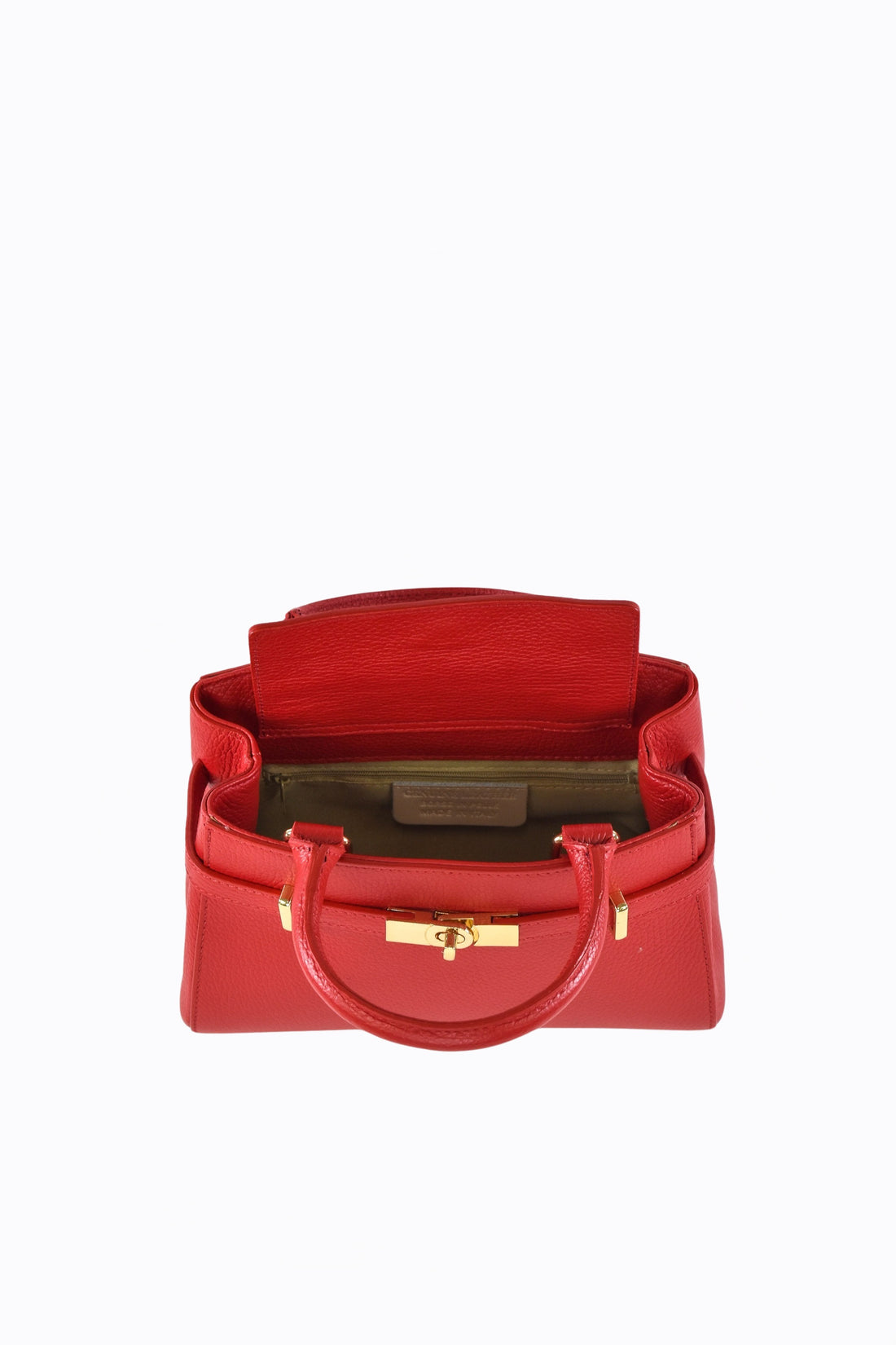 Borsa Valentine in pelle Togo Rossa