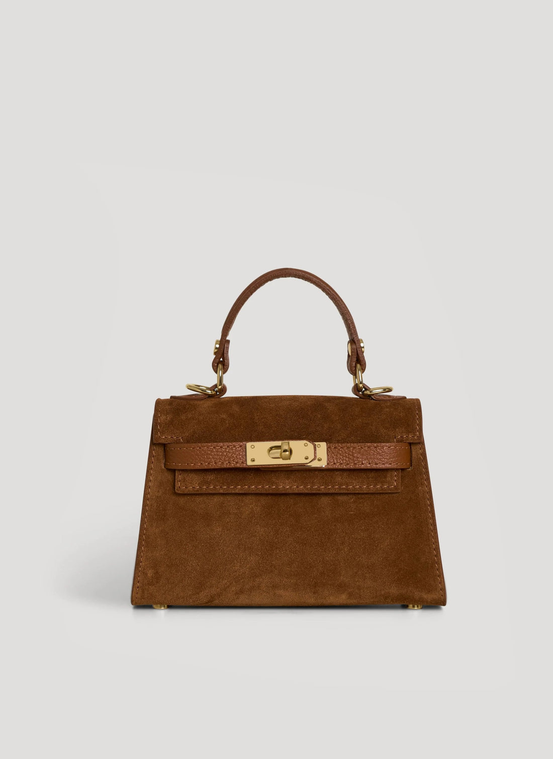 Borsa Victoria in Camoscio e Pelle Cuoio - Voemièn