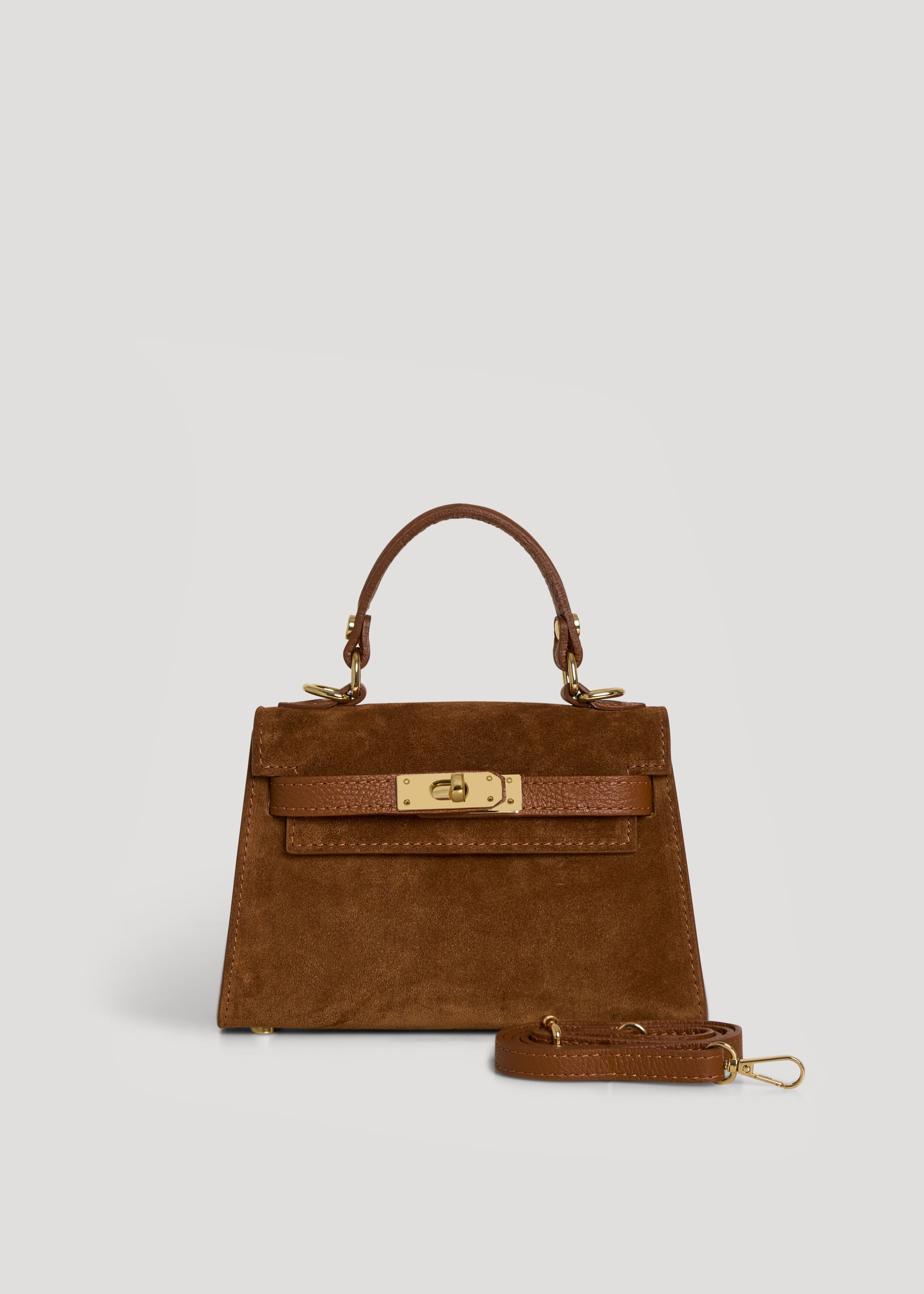 Borsa Victoria in Camoscio e Pelle Cuoio Gift - Voemièn
