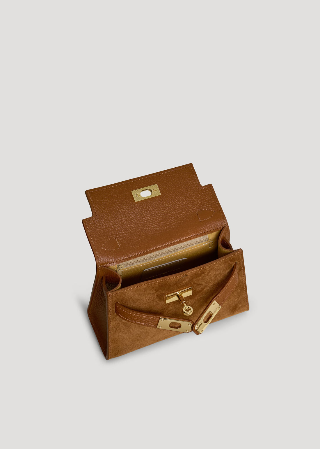 Borsa Victoria in Camoscio e Pelle Cuoio Gift - Voemièn