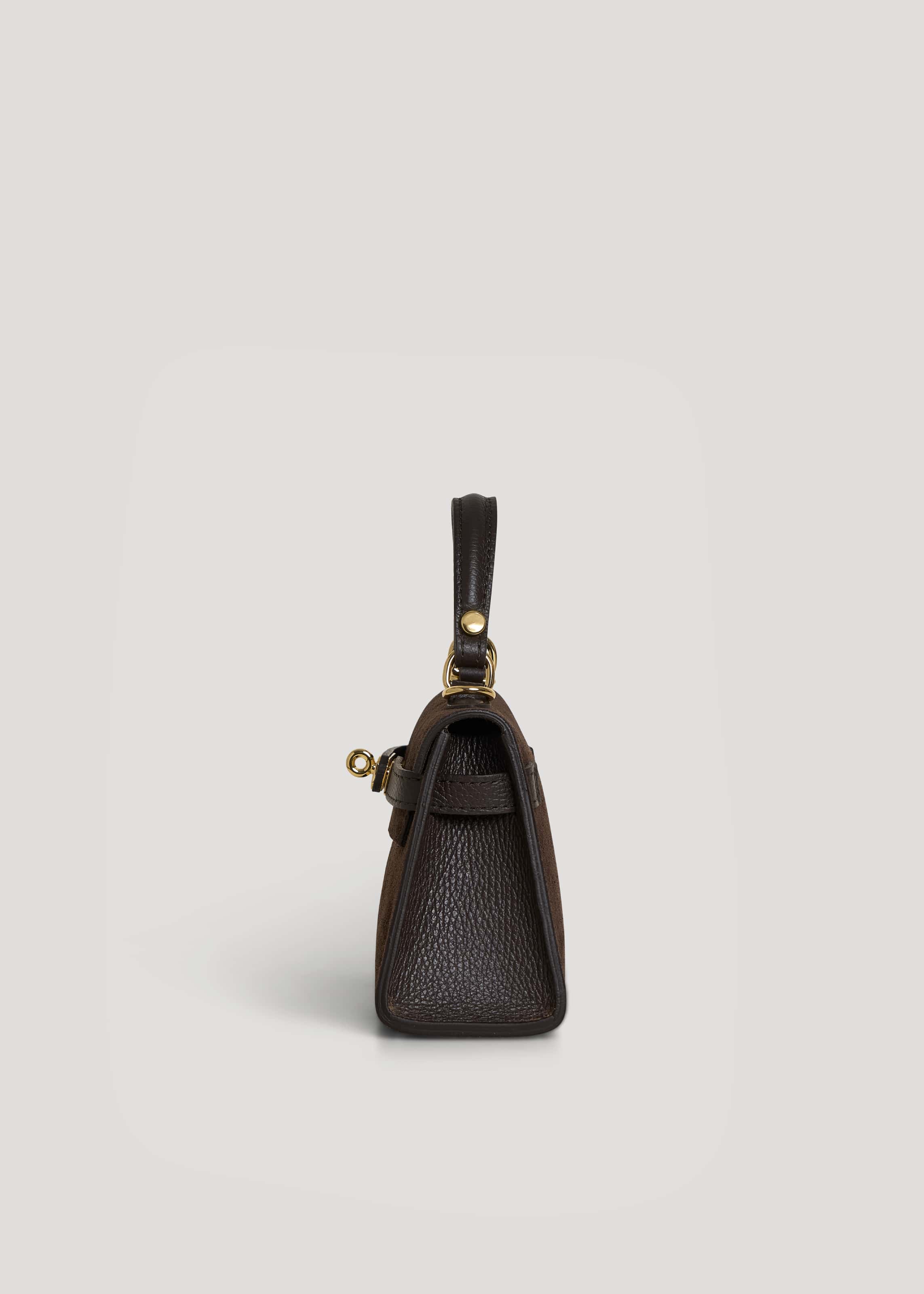 Borsa Victoria in Camoscio e Pelle Testa di Moro Gift - Voemièn
