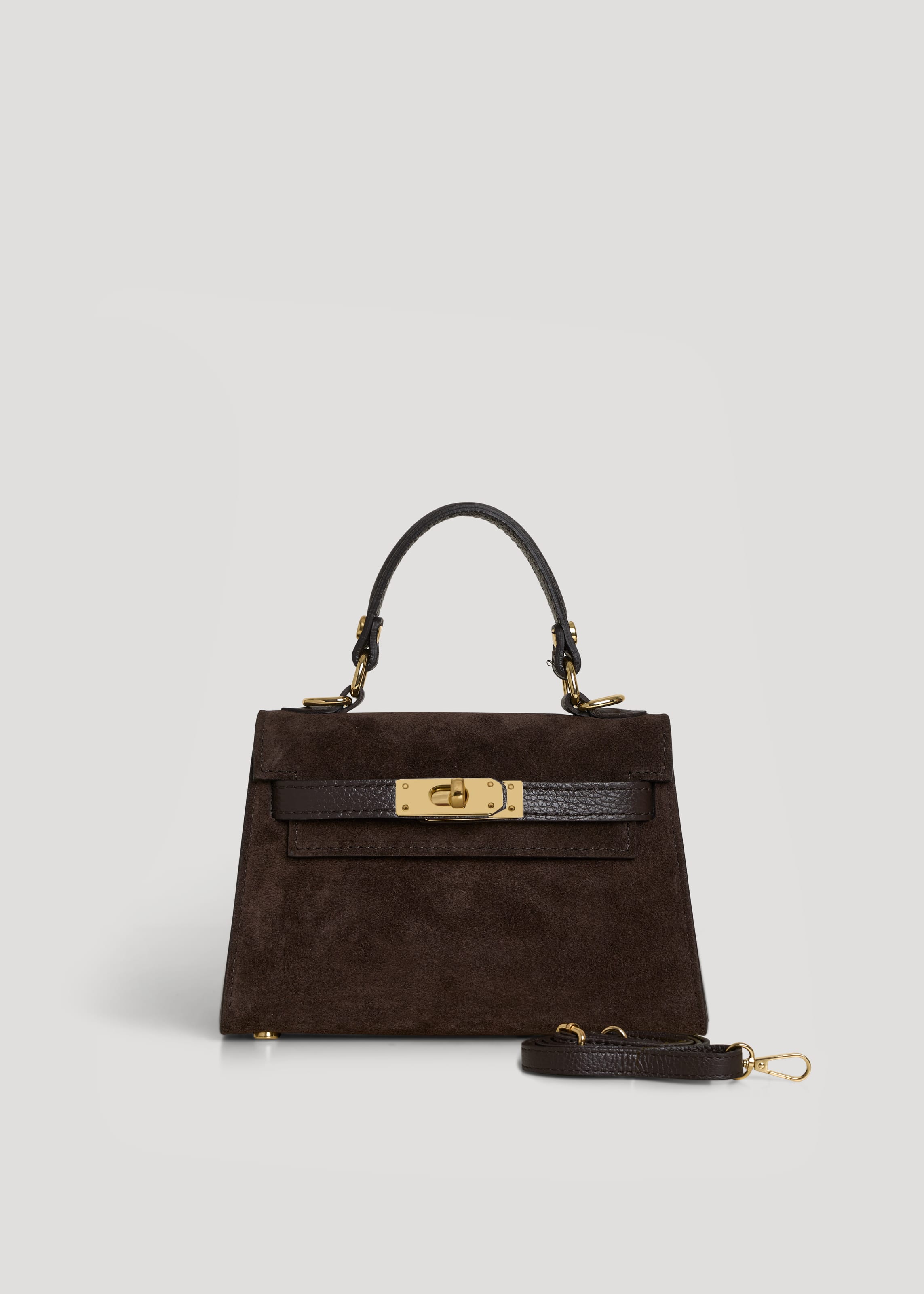 Borsa Victoria in Camoscio e Pelle Testa di Moro Gift - Voemièn