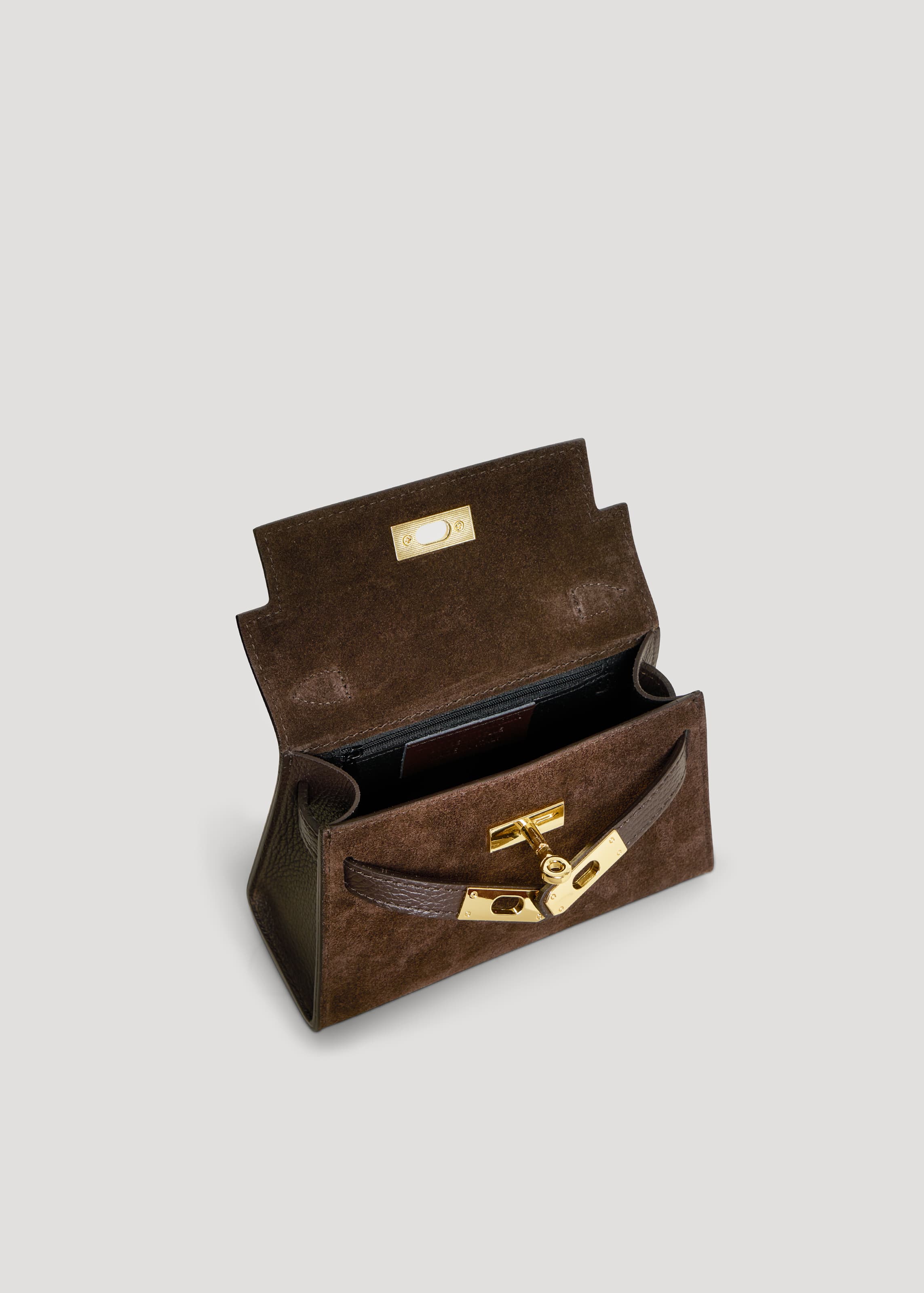 Borsa Victoria in Camoscio e Pelle Testa di Moro Gift - Voemièn