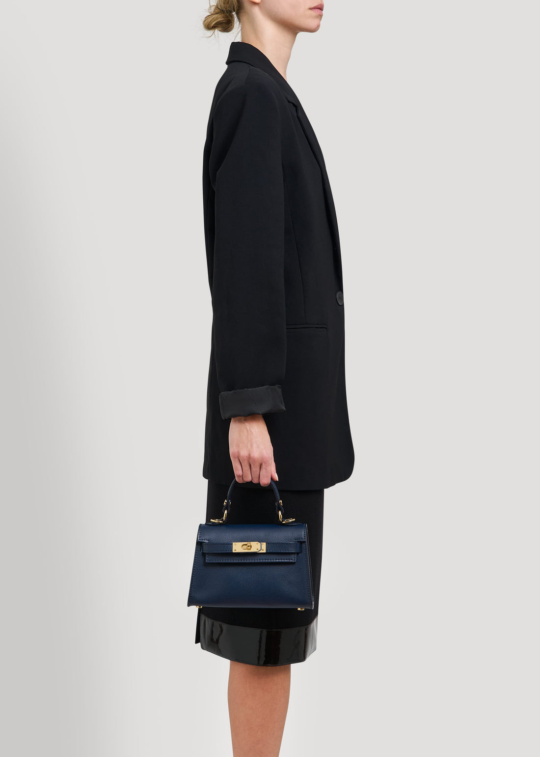 Borsa Victoria in pelle Epson Blu Navy - Voemièn