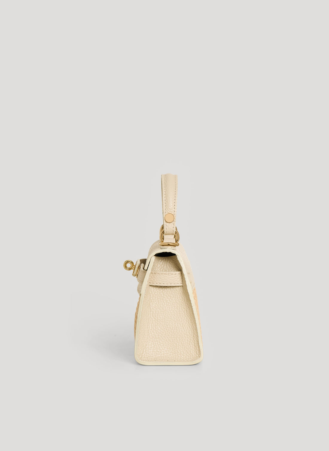 Borsa Victoria in Pelle e Rafia Crema - Voemièn