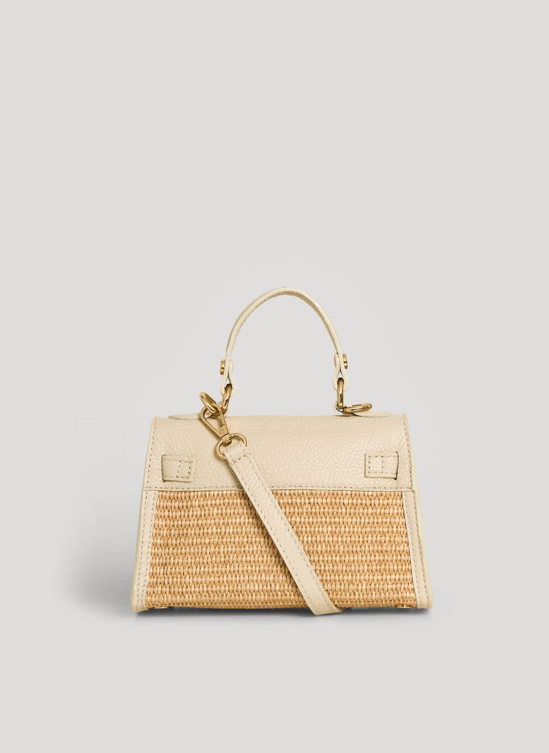 Borsa Victoria in Pelle e Rafia Crema - Voemièn