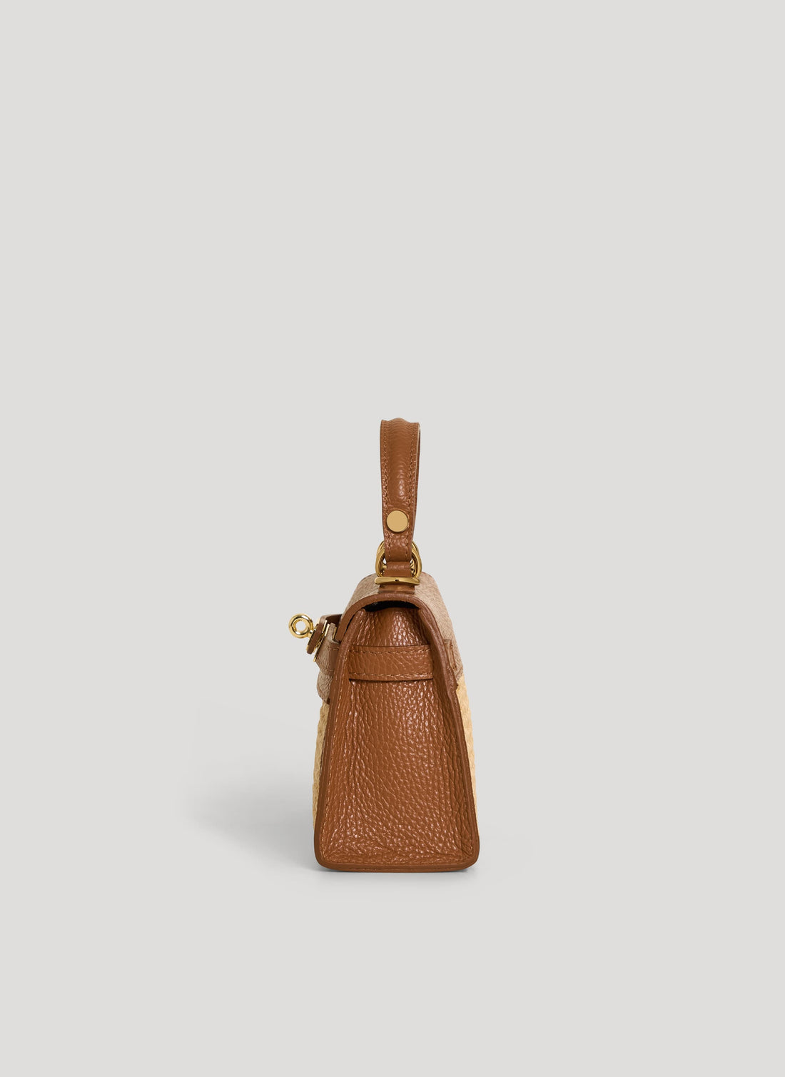 Borsa Victoria in Pelle e Rafia Cuoio - Voemièn