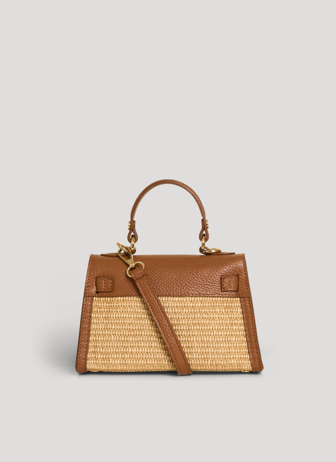 Borsa Victoria in Pelle e Rafia Cuoio - Voemièn