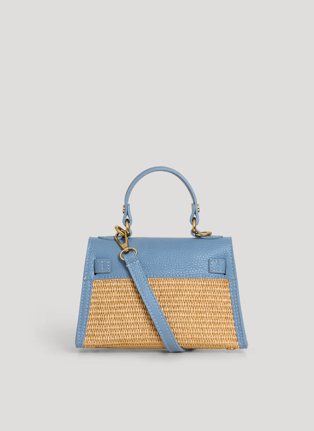 Borsa Victoria in Pelle e Rafia Denim - Voemièn