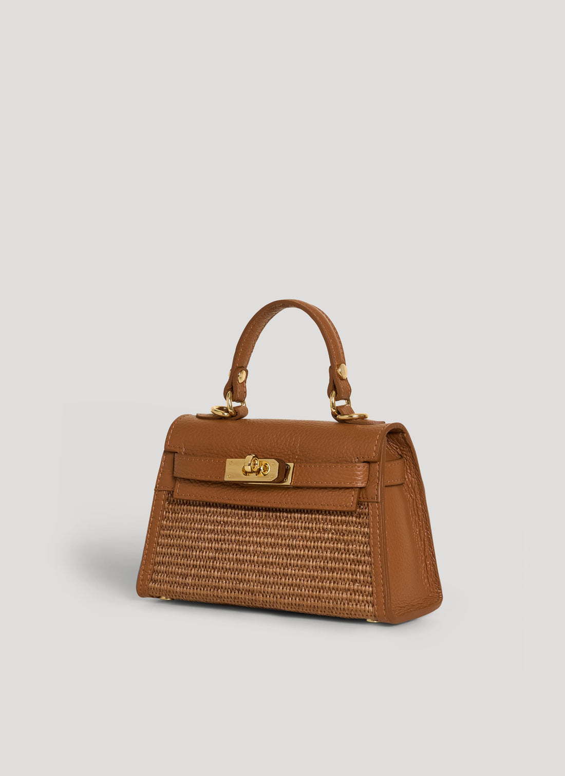 Borsa Victoria in Pelle e Rafia Limited Edition Cuoio - Voemièn