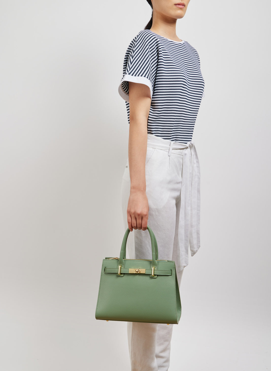 Borsa Grace in pelle Togo Verde Menta