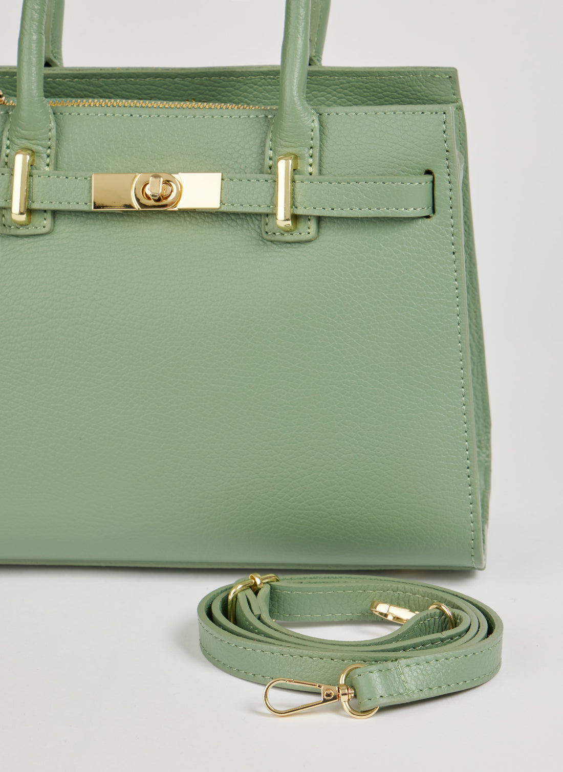 Borsa Grace in pelle Togo Verde Menta