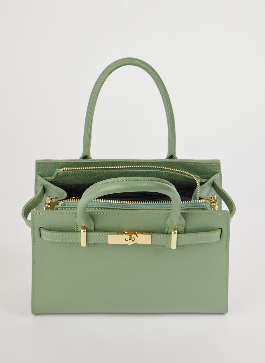 Borsa Grace in pelle Togo Verde Menta