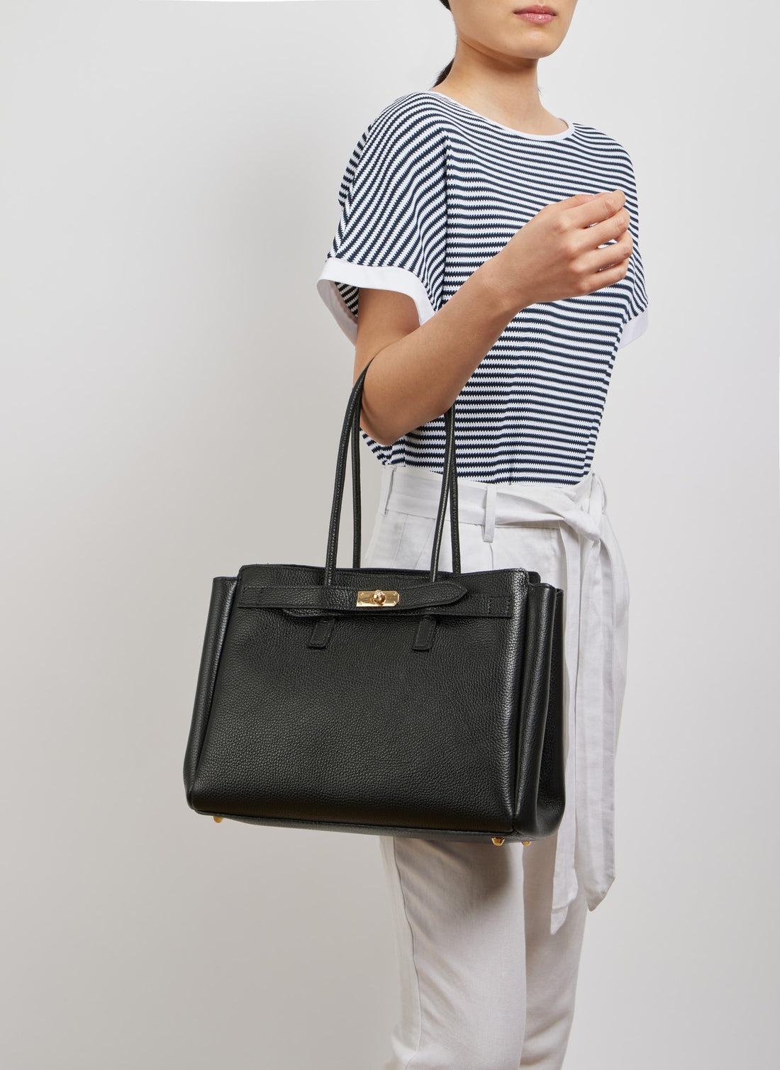 Borsa Béatrice in Pelle Togo Nera