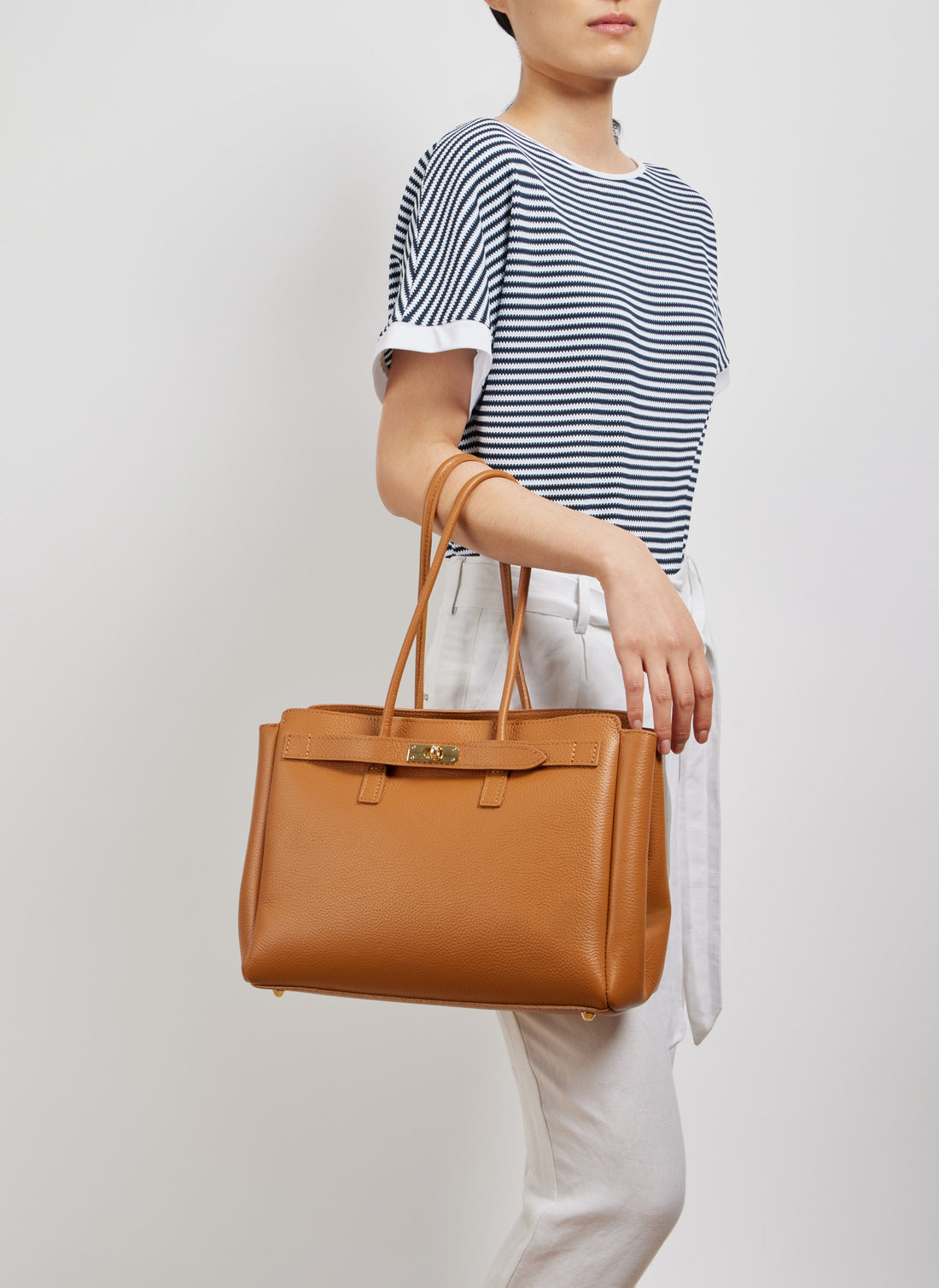 Borsa Béatrice in Pelle Togo Cuoio