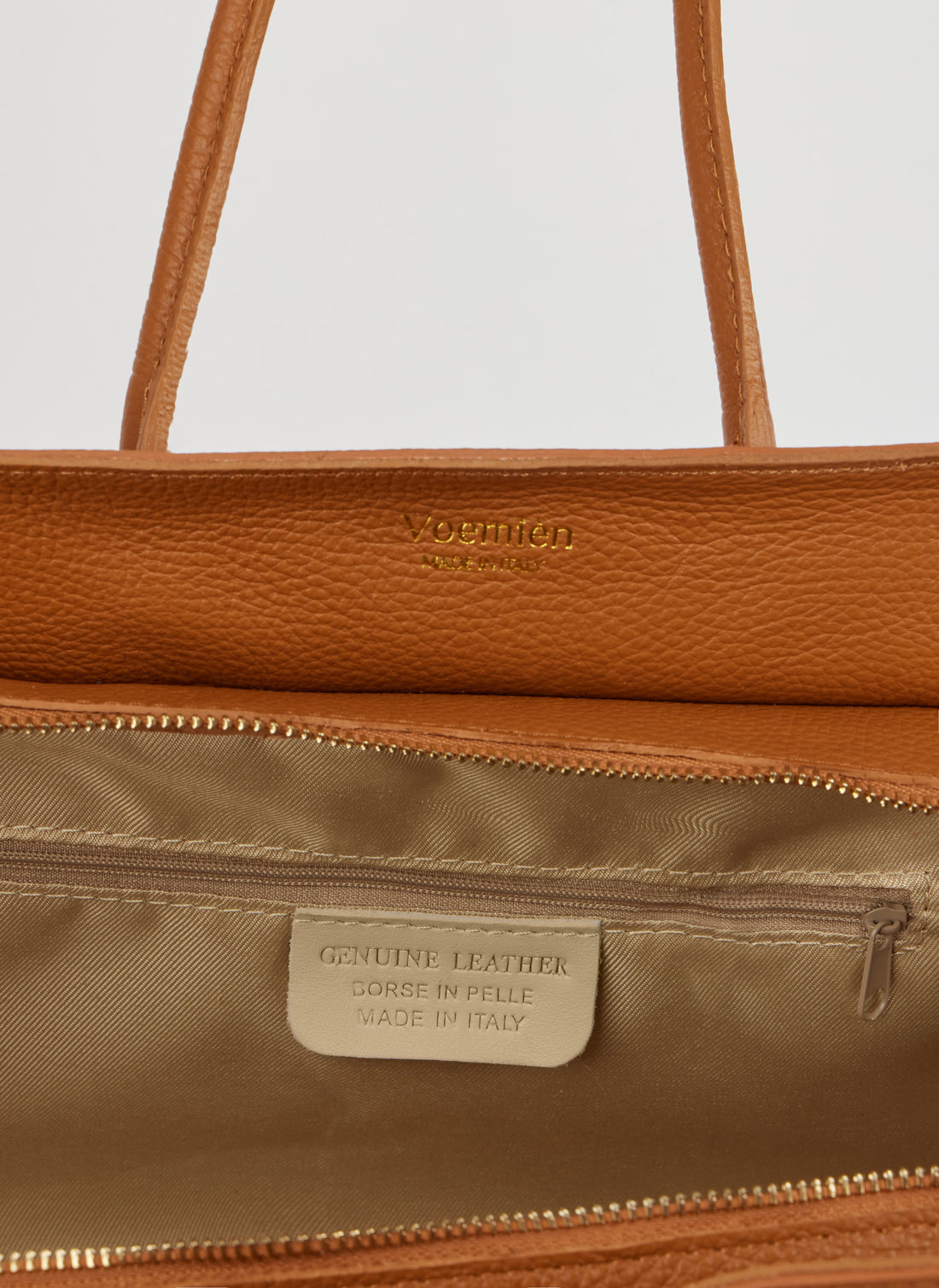 Borsa Béatrice in Pelle Togo Cuoio