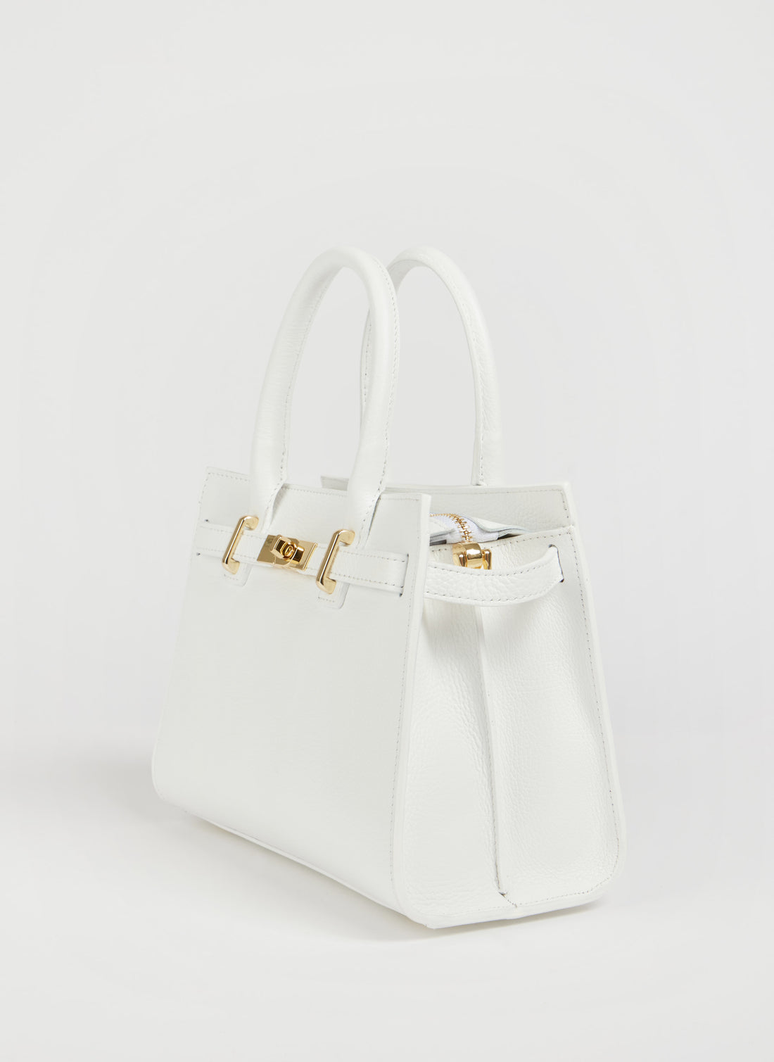 Borsa Grace in pelle Togo Bianca
