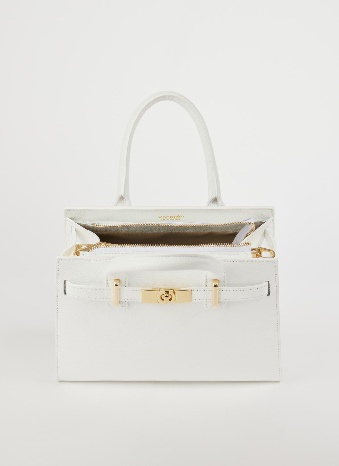 Borsa Grace in pelle Togo Bianca