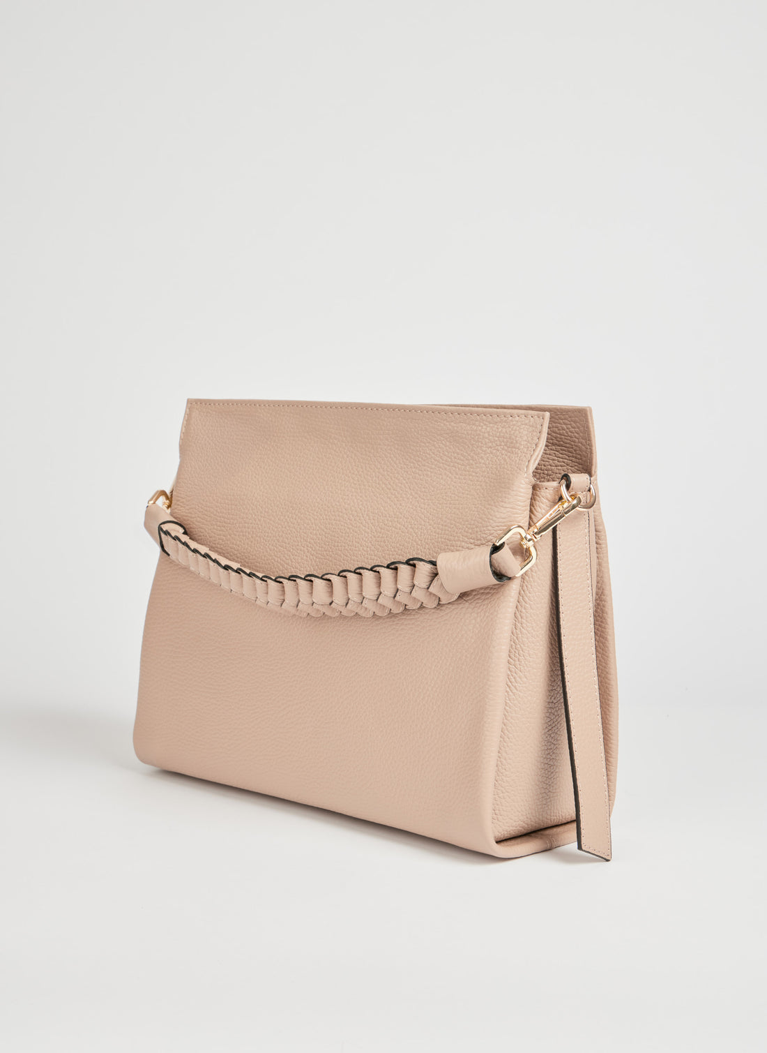 Borsa Braid in pelle Dollaro Rosa cipria