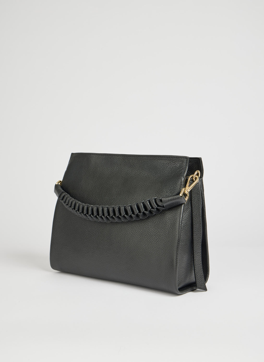 Borsa Braid in pelle Dollaro Nera