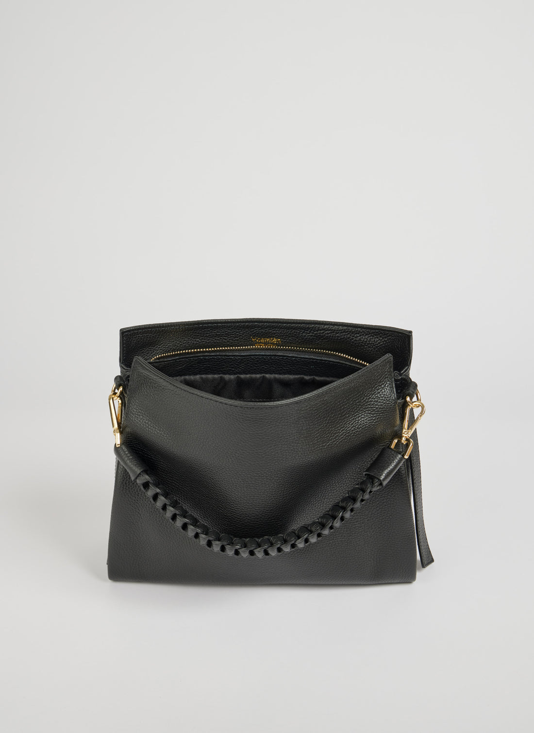 Borsa Braid in pelle Dollaro Nera
