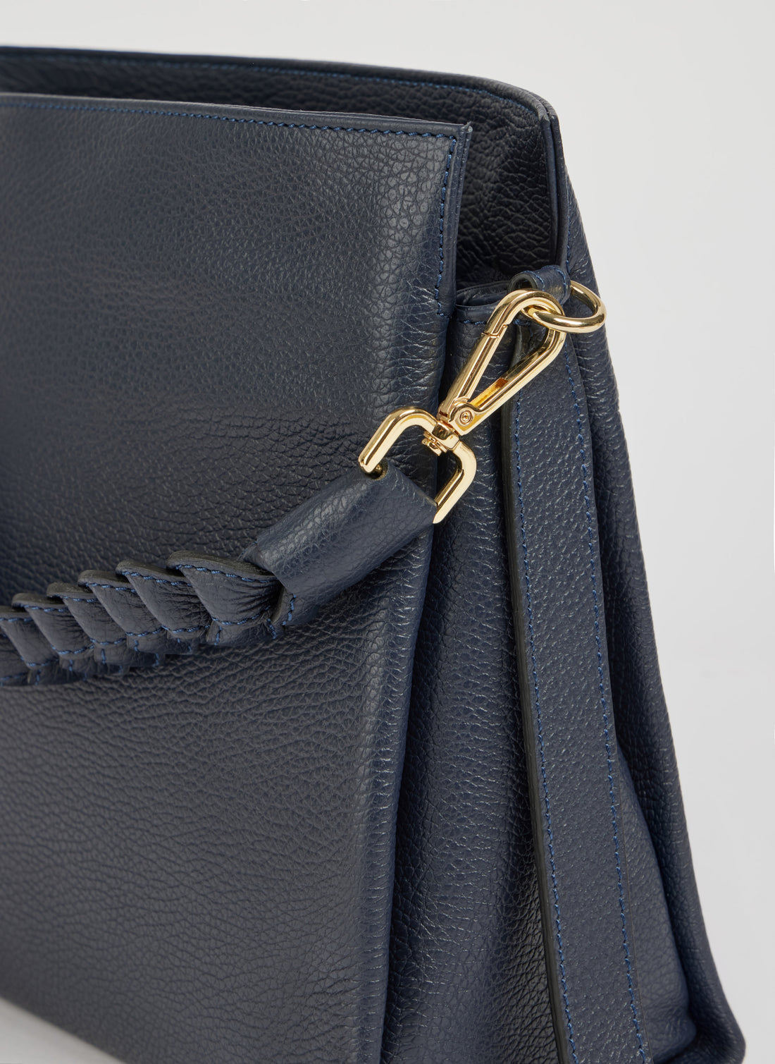 Borsa Braid in pelle Dollaro Blu Navy