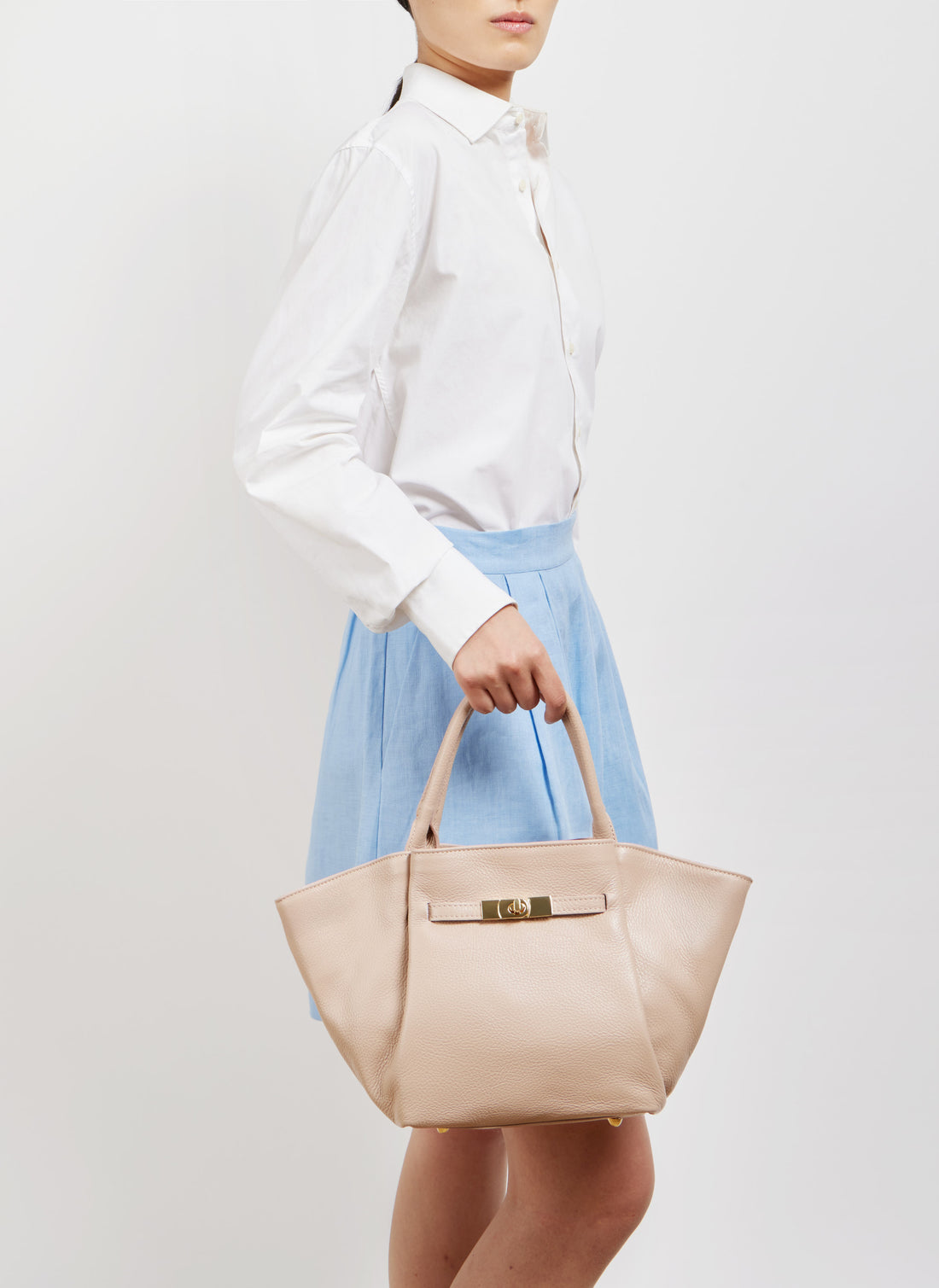 Borsa Charlène in Pelle Togo Cipria