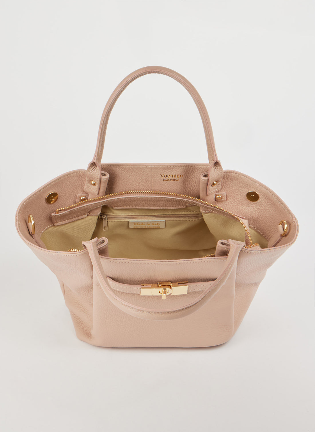 Borsa Charlène in Pelle Togo Cipria