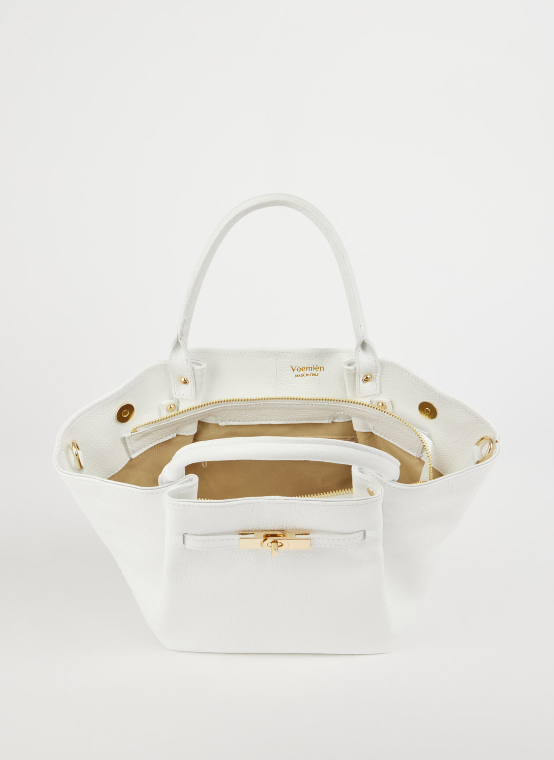 Borsa Charlène in Pelle Togo Bianca