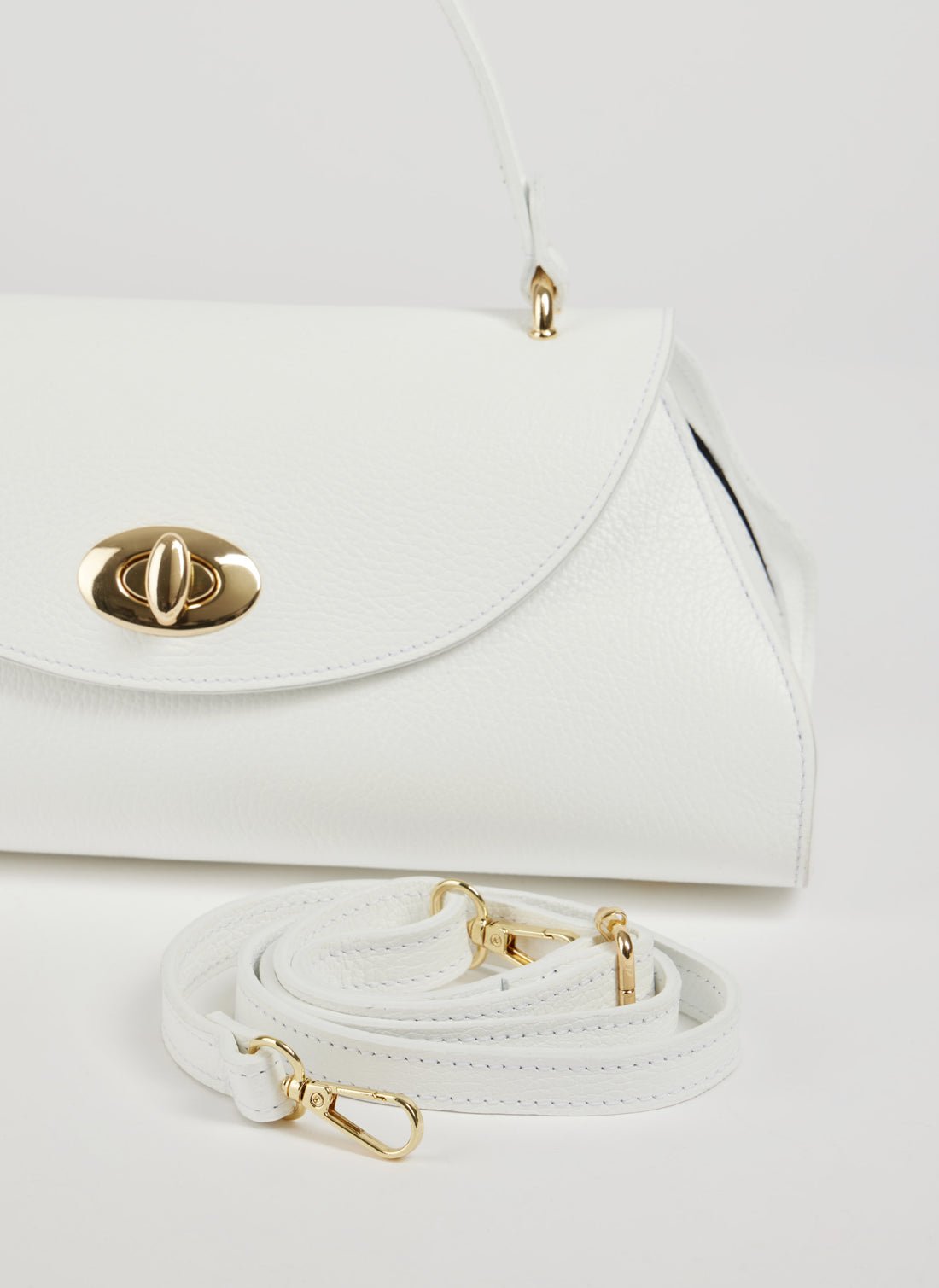 Borsa Florence in pelle Togo Bianca