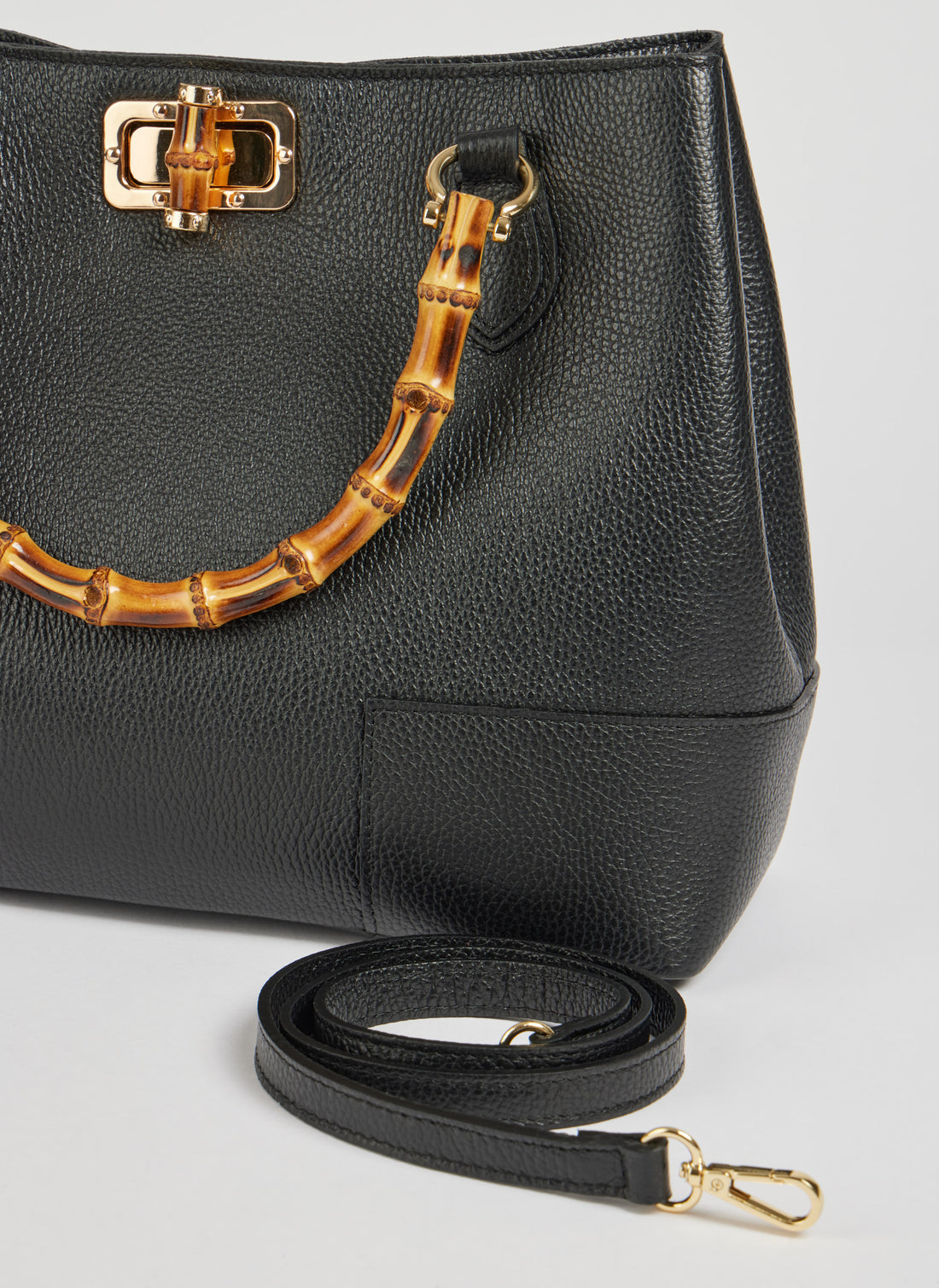 Borsa Bamboo Babe in pelle Dollaro Nera