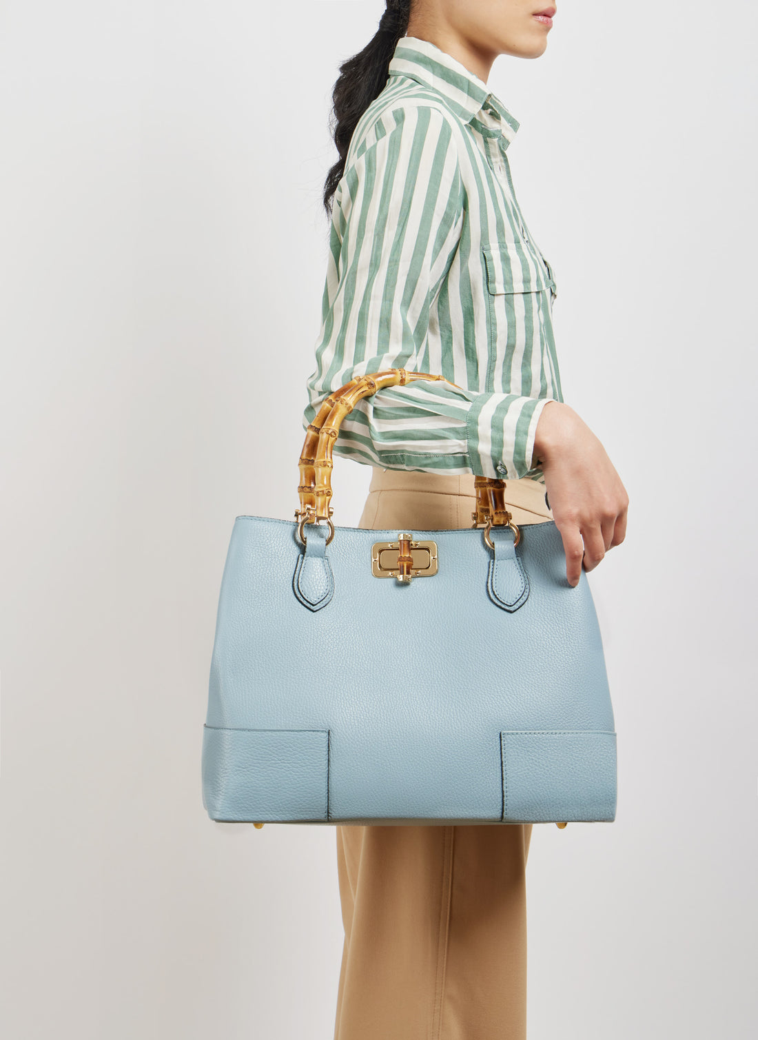 Borsa Bamboo Babe in pelle Dollaro Celeste Polvere