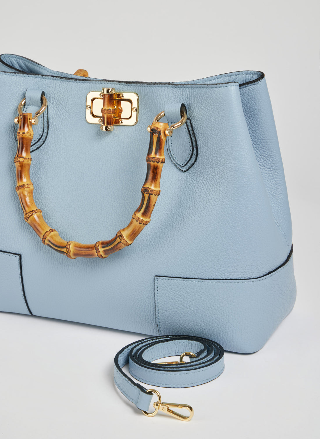 Borsa Bamboo Babe in pelle Dollaro Celeste Polvere