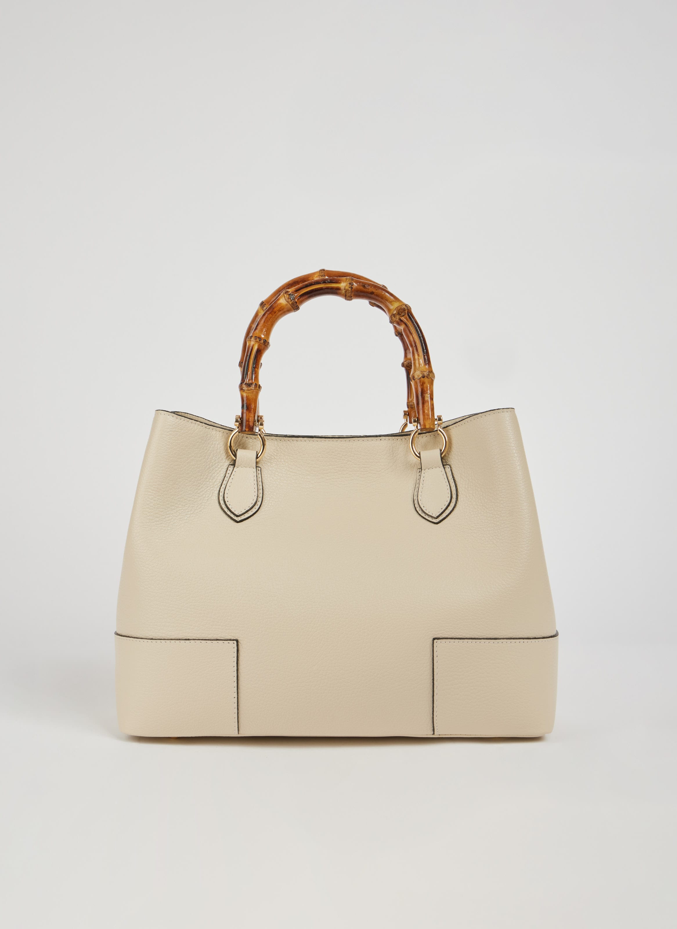 Borsa Bamboo Babe in pelle Dollaro Beige - Voemièn
