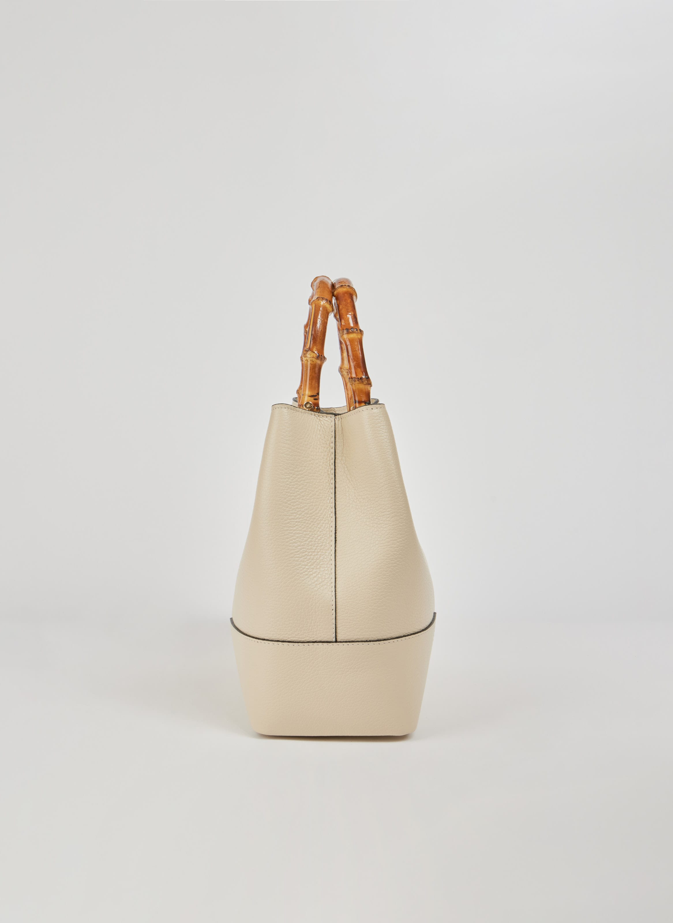 Borsa Bamboo Babe in pelle Dollaro Beige - Voemièn