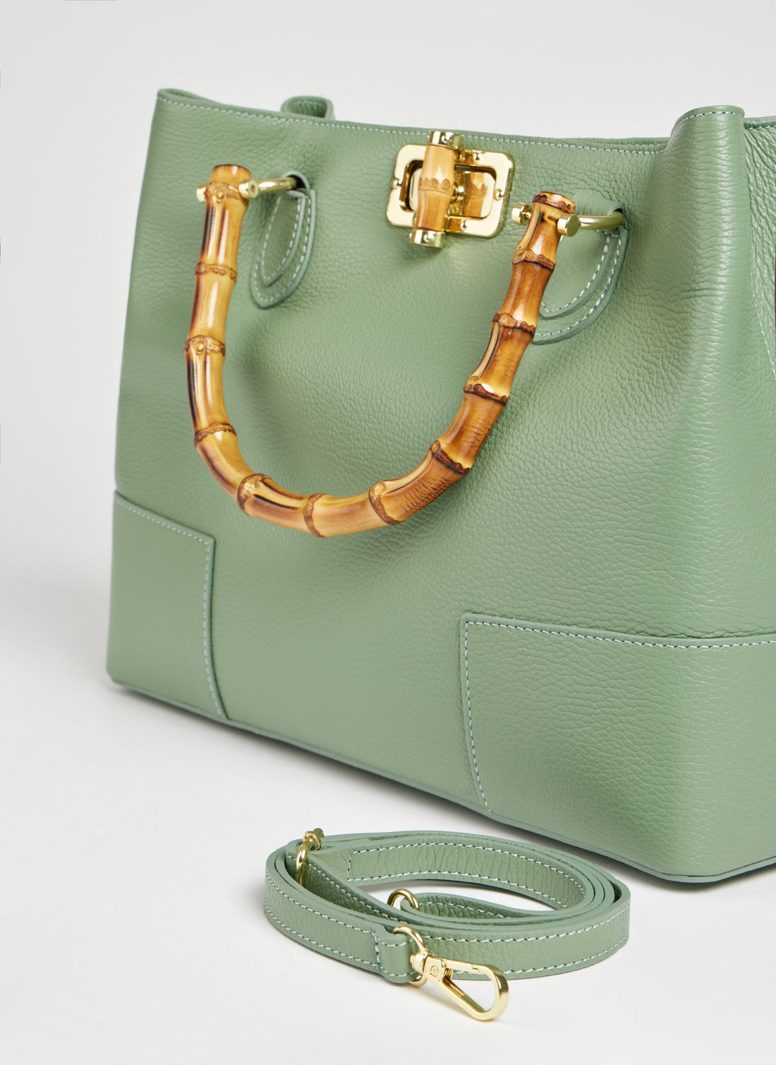 Borsa Bamboo Babe in pelle Dollaro Menta
