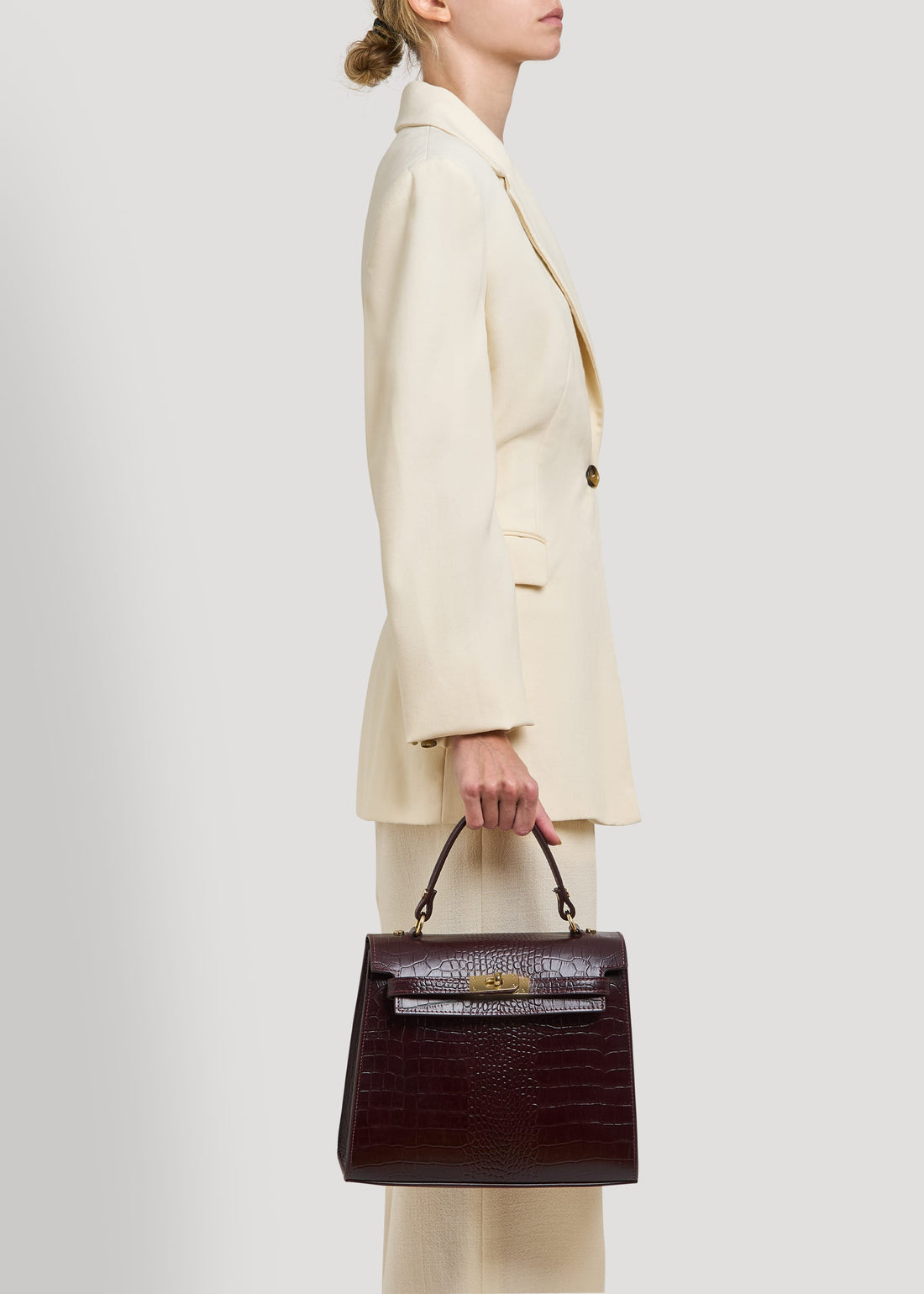 Borsa Zaira Limited Edition in Pelle Coco Bordeaux - Voemièn