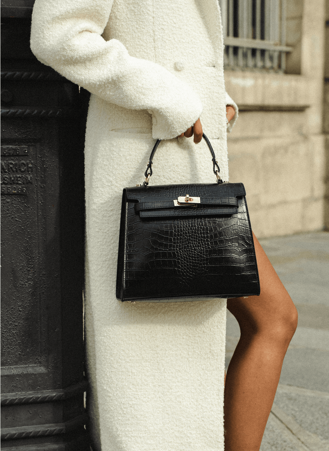Borsa Zaira Limited Edition in Pelle Coco Nera - Voemièn