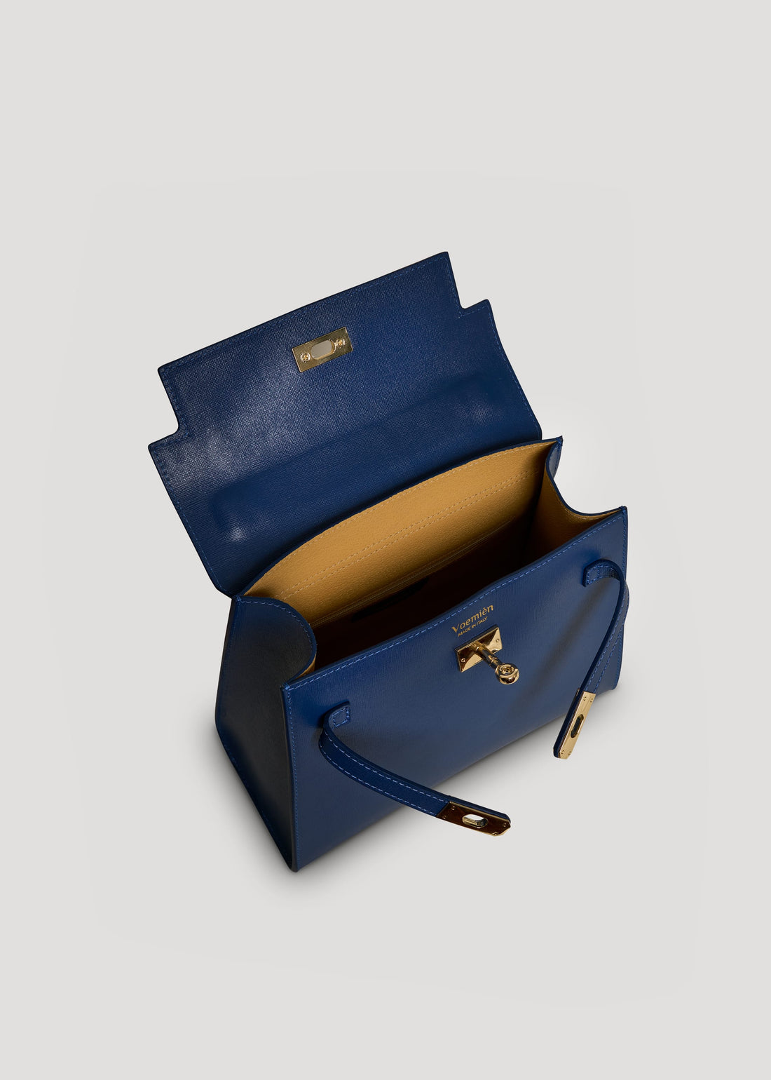 Borsa Zaira in Vera pelle Saffiano Blu - Voemièn