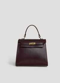 Borsa Zaira in Vera pelle Saffiano Bordeaux