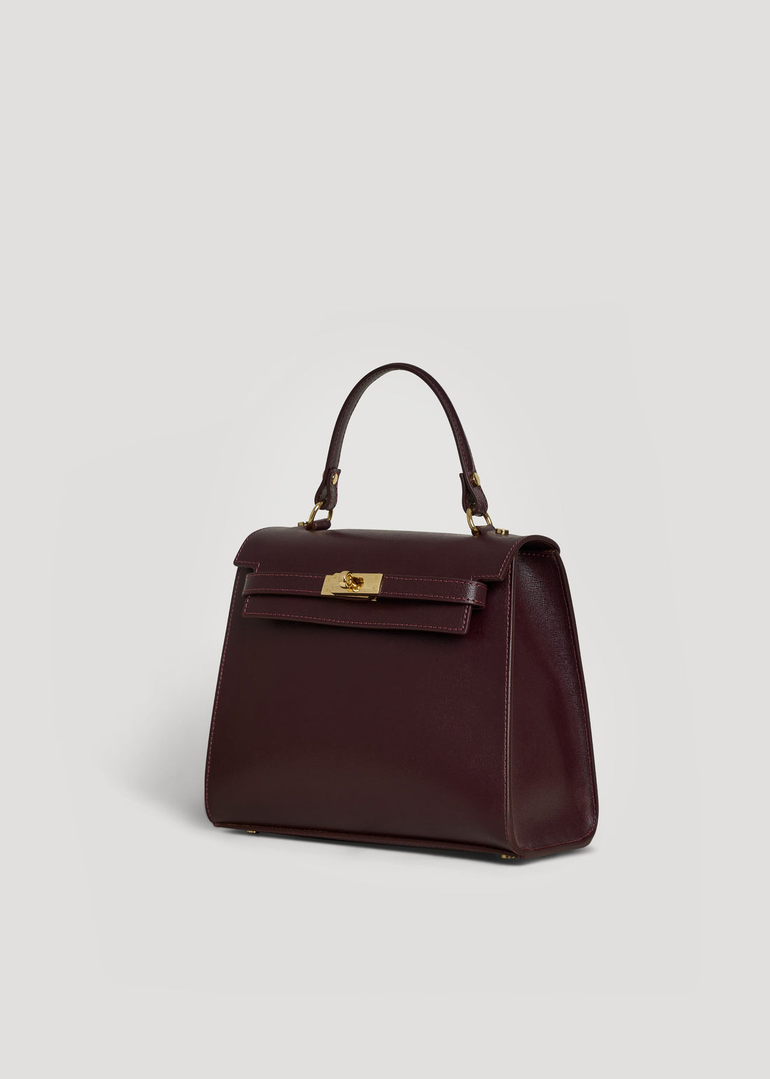 Borsa Zaira in Vera pelle Saffiano Bordeaux - Voemièn