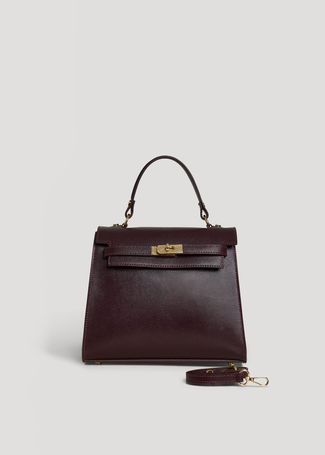 Borsa Zaira in Vera pelle Saffiano Bordeaux - Voemièn