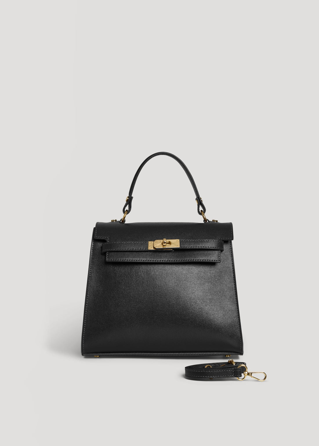 Borsa Zaira in Vera pelle Saffiano Nera - Voemièn