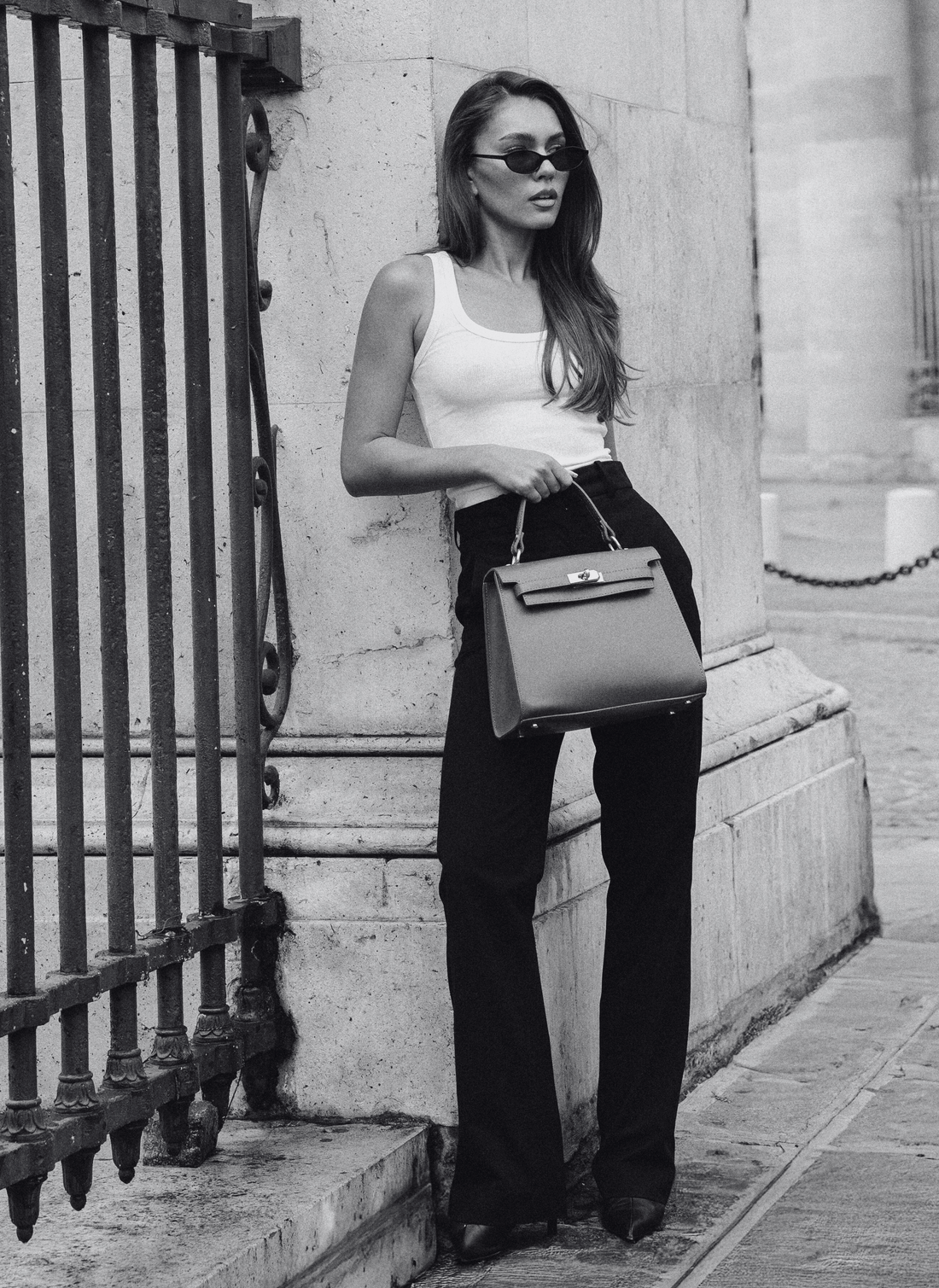 Borsa Zaira in Vera pelle Saffiano Nera - Voemièn