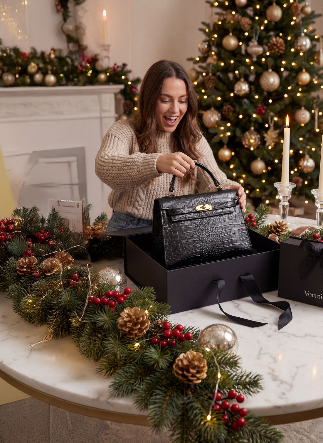 Set Zaira Limited edition in pelle coco nero