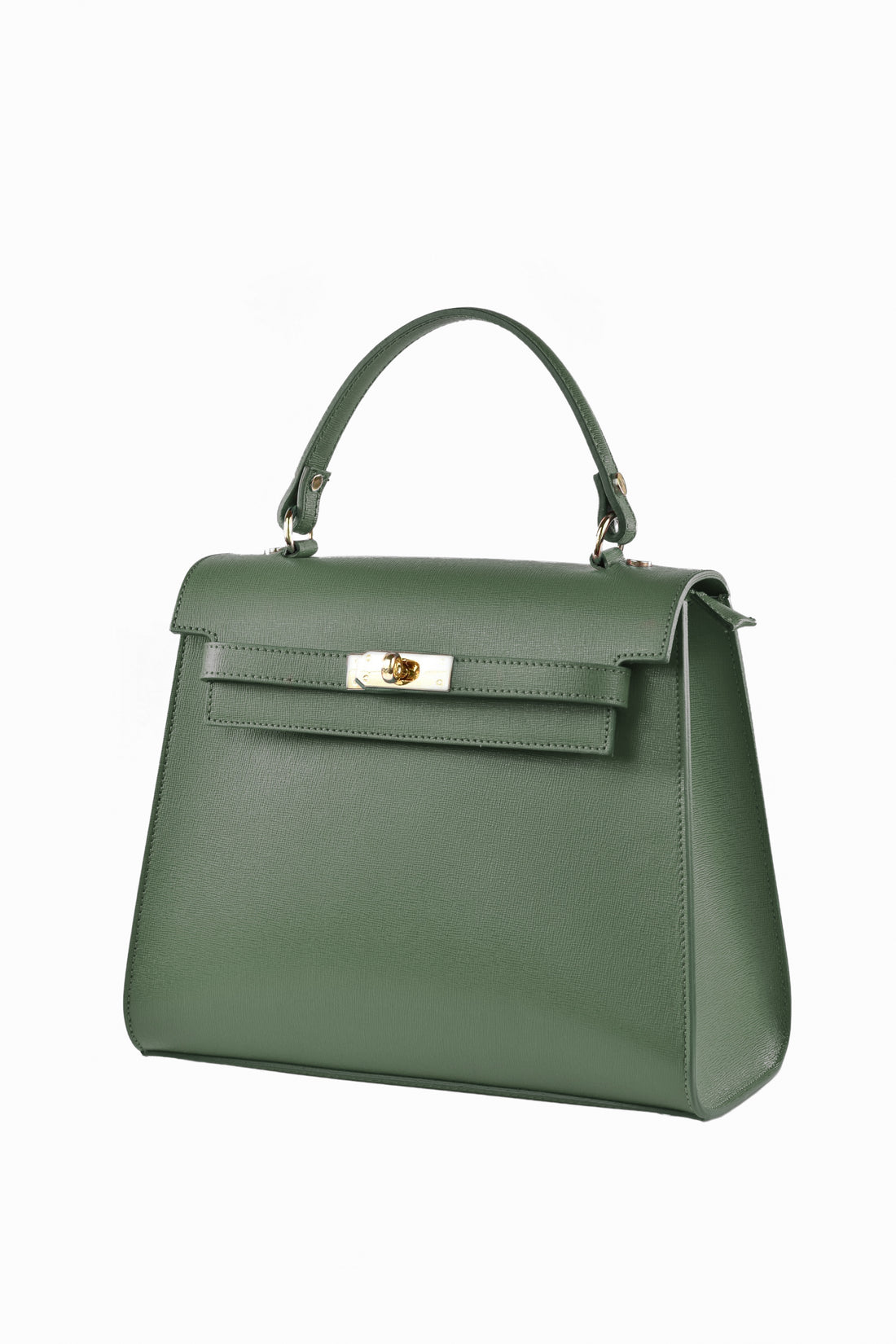 Zaira bag in forest green genuine Saffiano leather