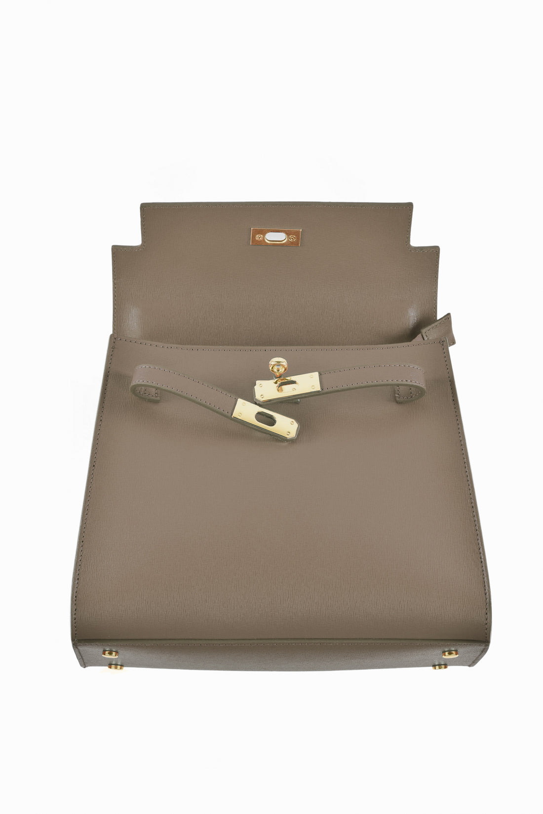 Borsa Zaira in Vera pelle Saffiano Taupe