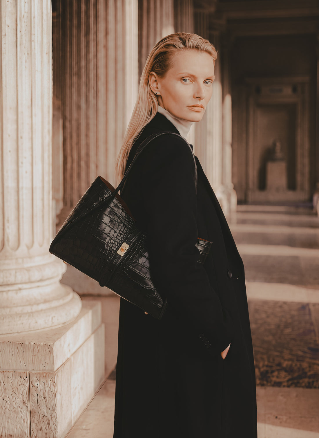 Borsa Mayfair Media Limited Edition in Pelle Coco Nera