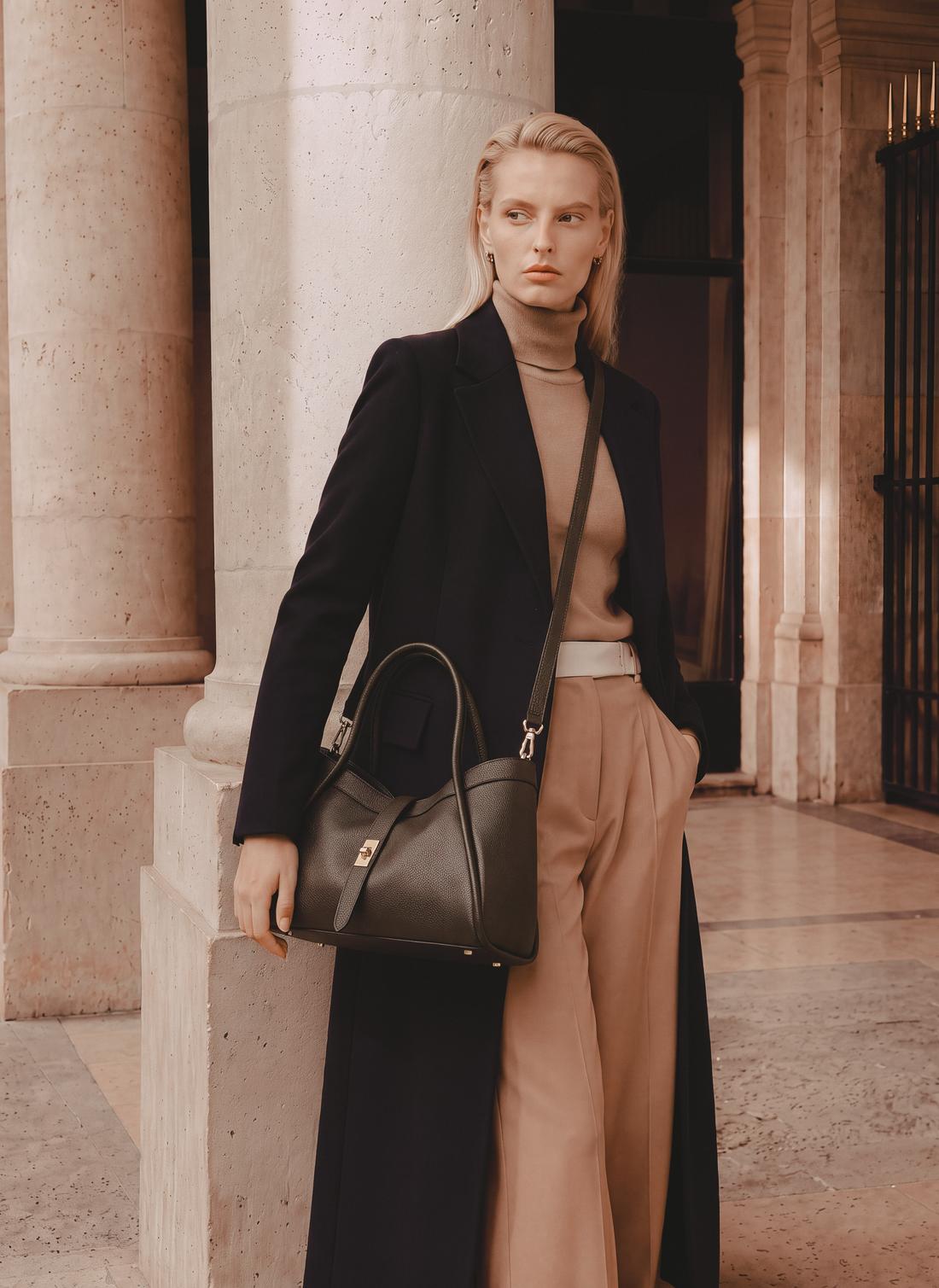 Borsa Mayfair Media in Pelle Togo Testa di Moro