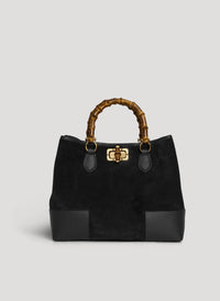Borsa Bamboo Babe in Camoscio e Pelle Nera
